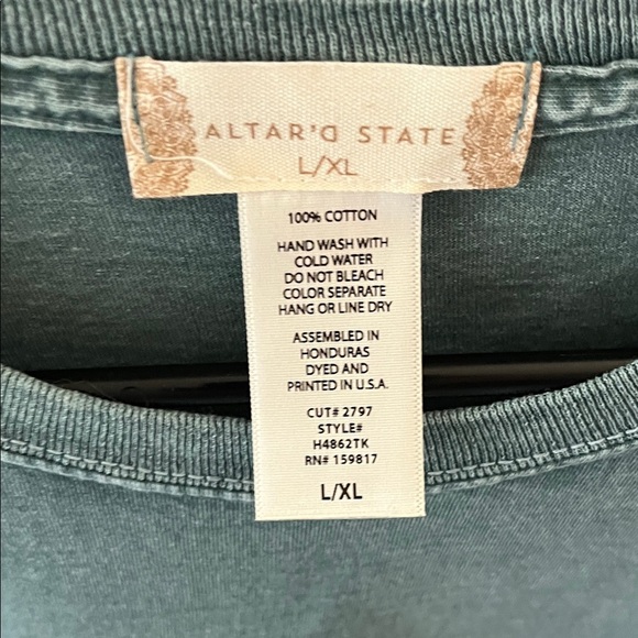 Altar'd State Green and Lavender Denver Tee Top - Picture 4 of 9